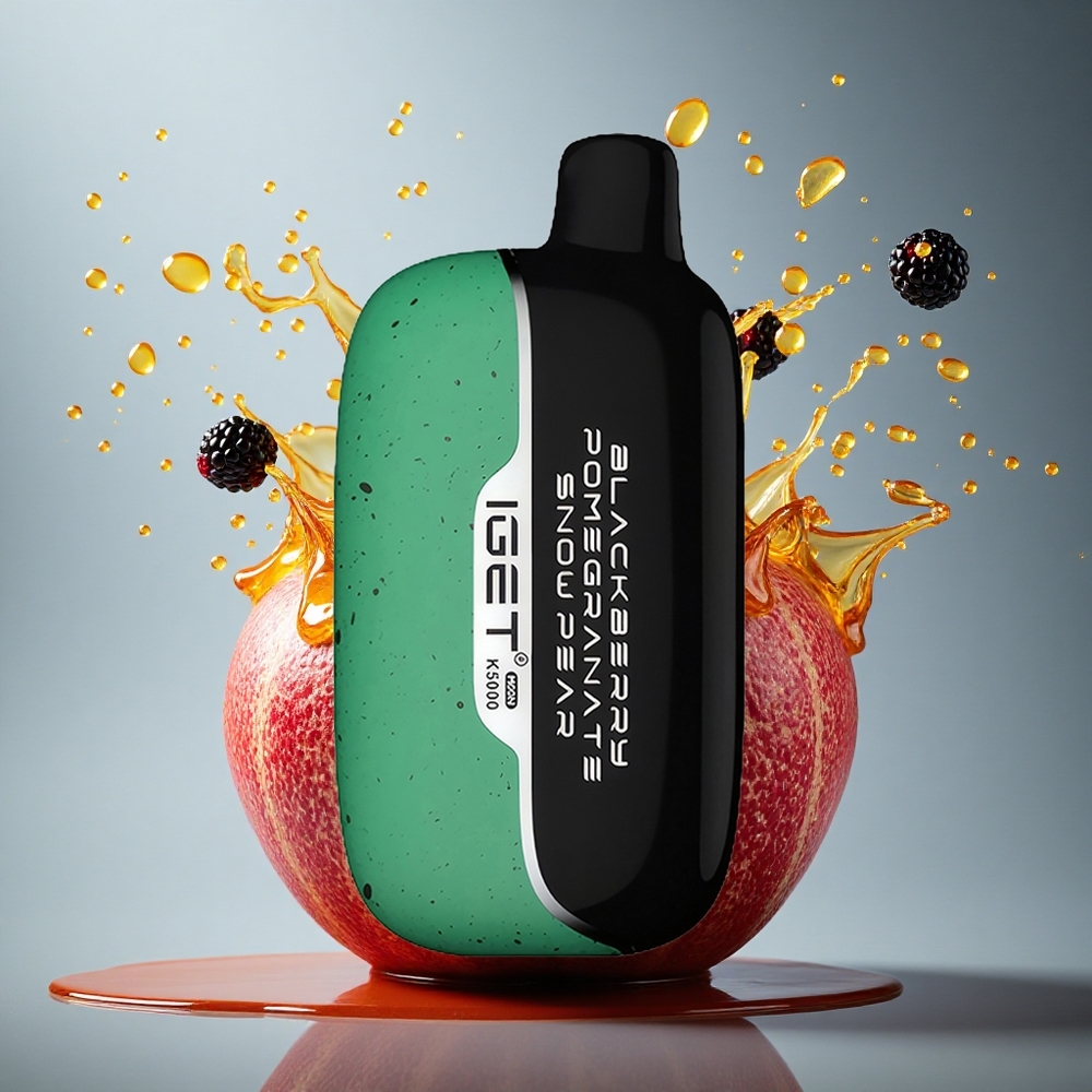 IGET Moon K5000 Puffs Zwarte Bes Granaatappel Sneeuwpeer PC Mesh 1.35 Ohm 81.5g