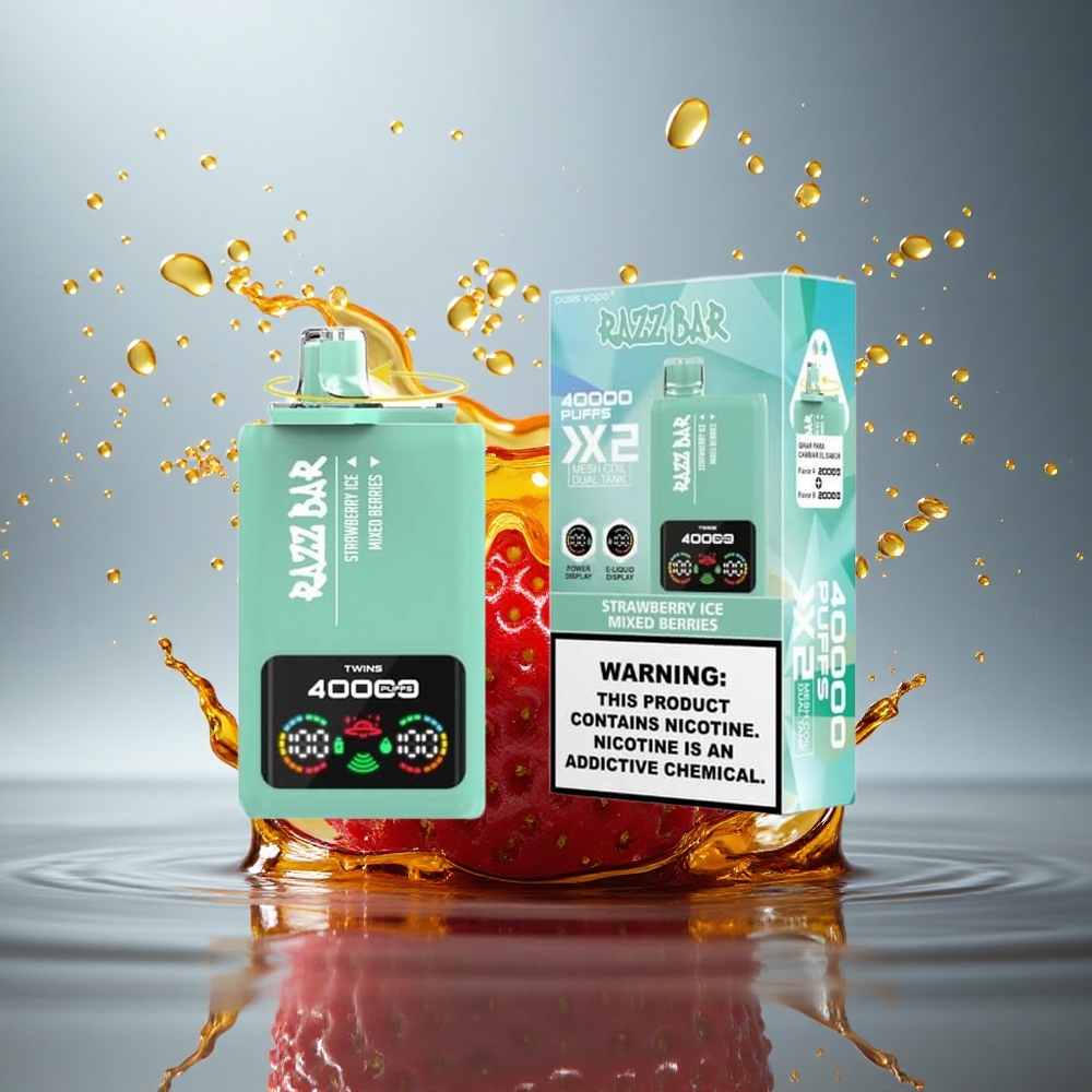 Razz Bar 40000 Puffs Aardbeienijs - Gemengde Bessen met 5% Nicotine en Type-C Poort