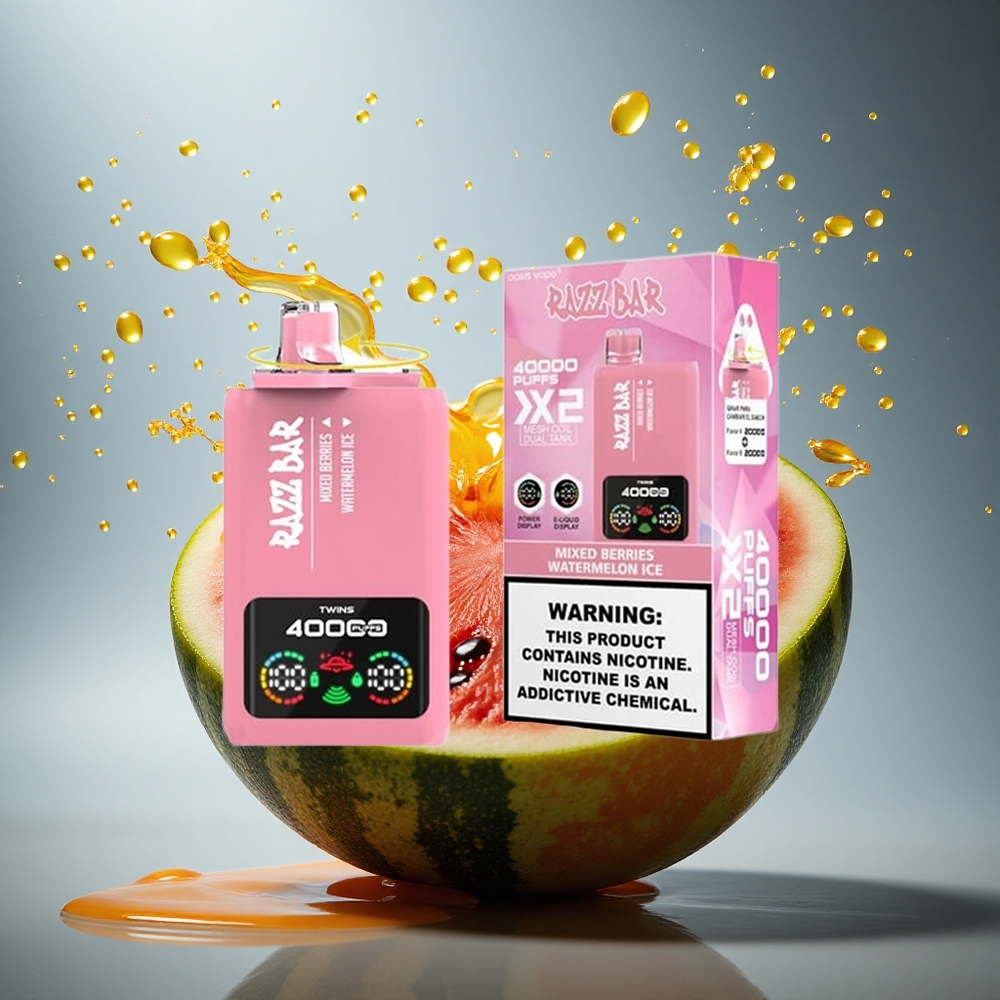 Razz Bar 40000 Puffs Gemengde Bessen - Watermeloen IJs met 650 mAh en 2% nicotine