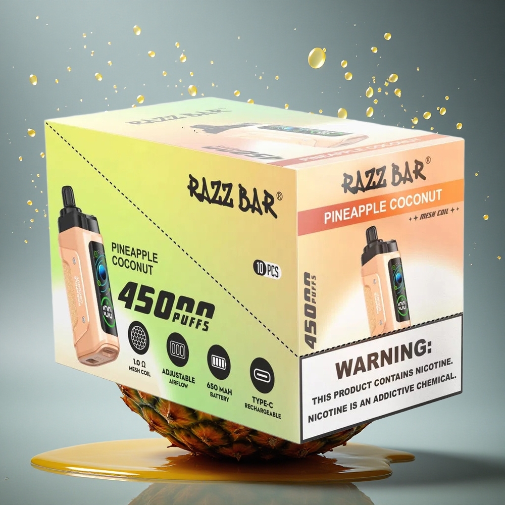 Razz Bar 45000 Puffs Ananas Kokosnoot 1.0 Ohm Mesh 650 mAh