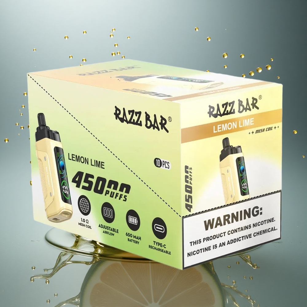 Razz Bar 45000 Puffs Citroen Limoen Mesh Coil 1.0 Ohm Type-C Oplaadbaar