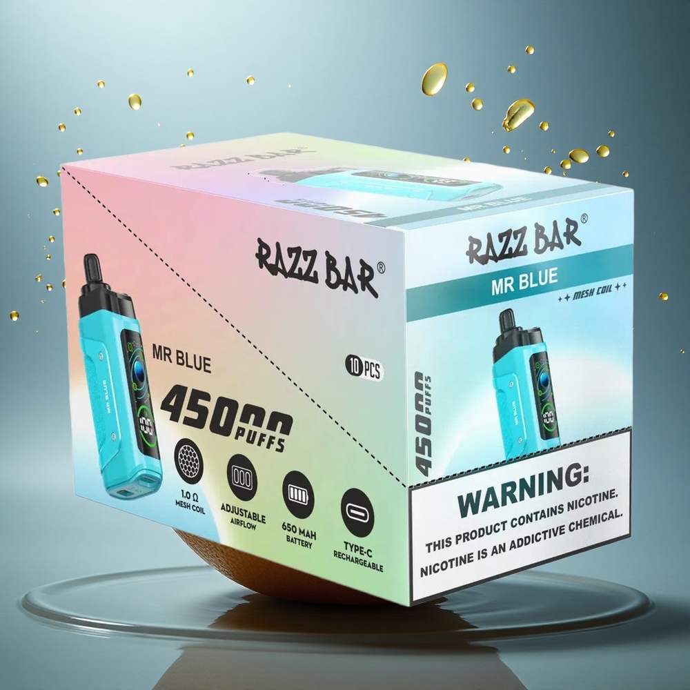 Razz Bar 45000 Puffs De Blauwe Type-C 650 mAh Mesh