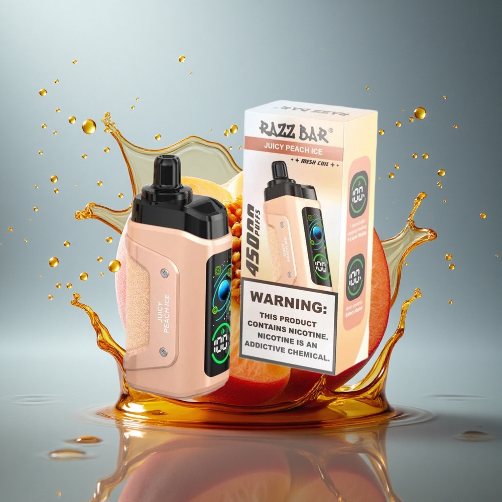 Razz Bar 45000 Puffs Sappige Perzik IJs met 20 mg/ml Nicotine en Type-C Oplaadbaar