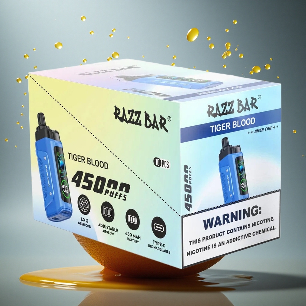 Razz Bar 45000 Puffs Tijgerbloed Mesh Coil Type-C 20 mg/ml Nicotine