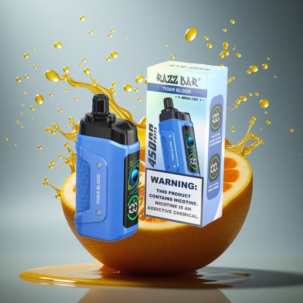 Razz Bar 45000 Puffs Tijgerbloed Mesh Coil Type-C 20 mg/ml Nicotine