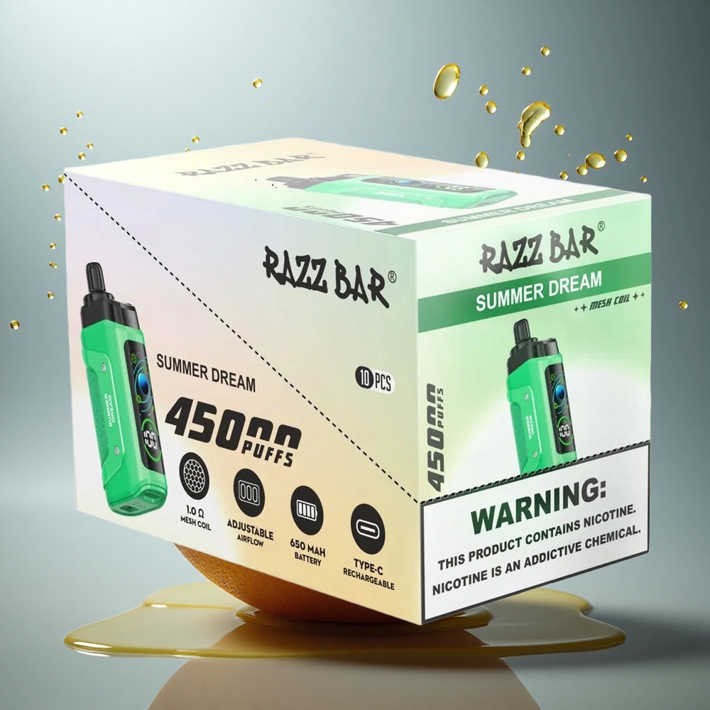 Razz Bar 45000 Puffs Zomerdroom Mesh Coil 20 mg/ml Nicotine