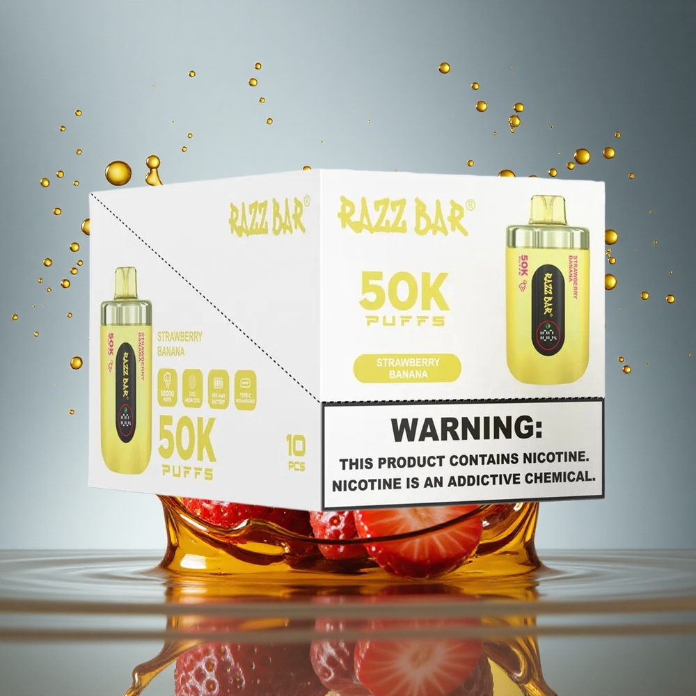 Razz Bar 50K Puffs Aardbei Banaan 2% Nicotine Mesh Coil Type-C
