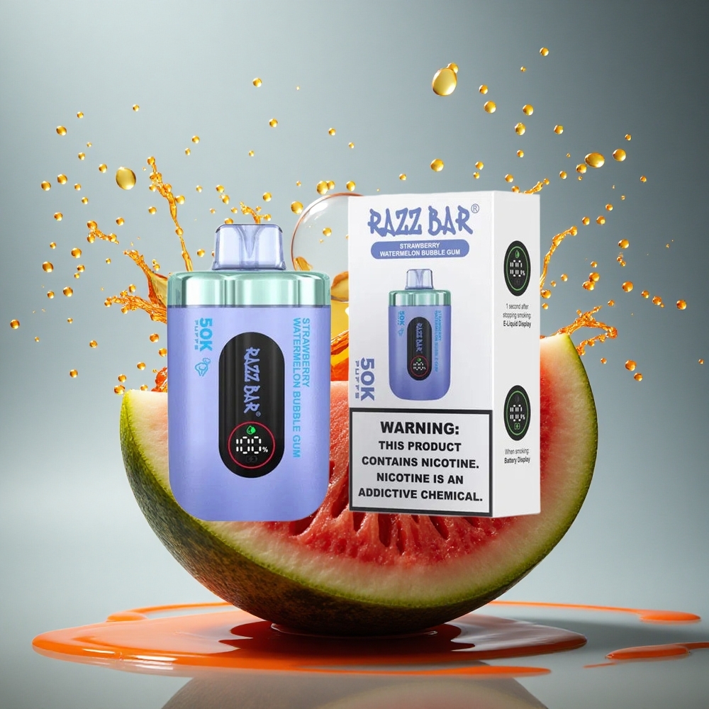 Razz Bar 50K Puffs Aardbei Watermelon Bubble Gum met 2% nicotine en 650 mAh