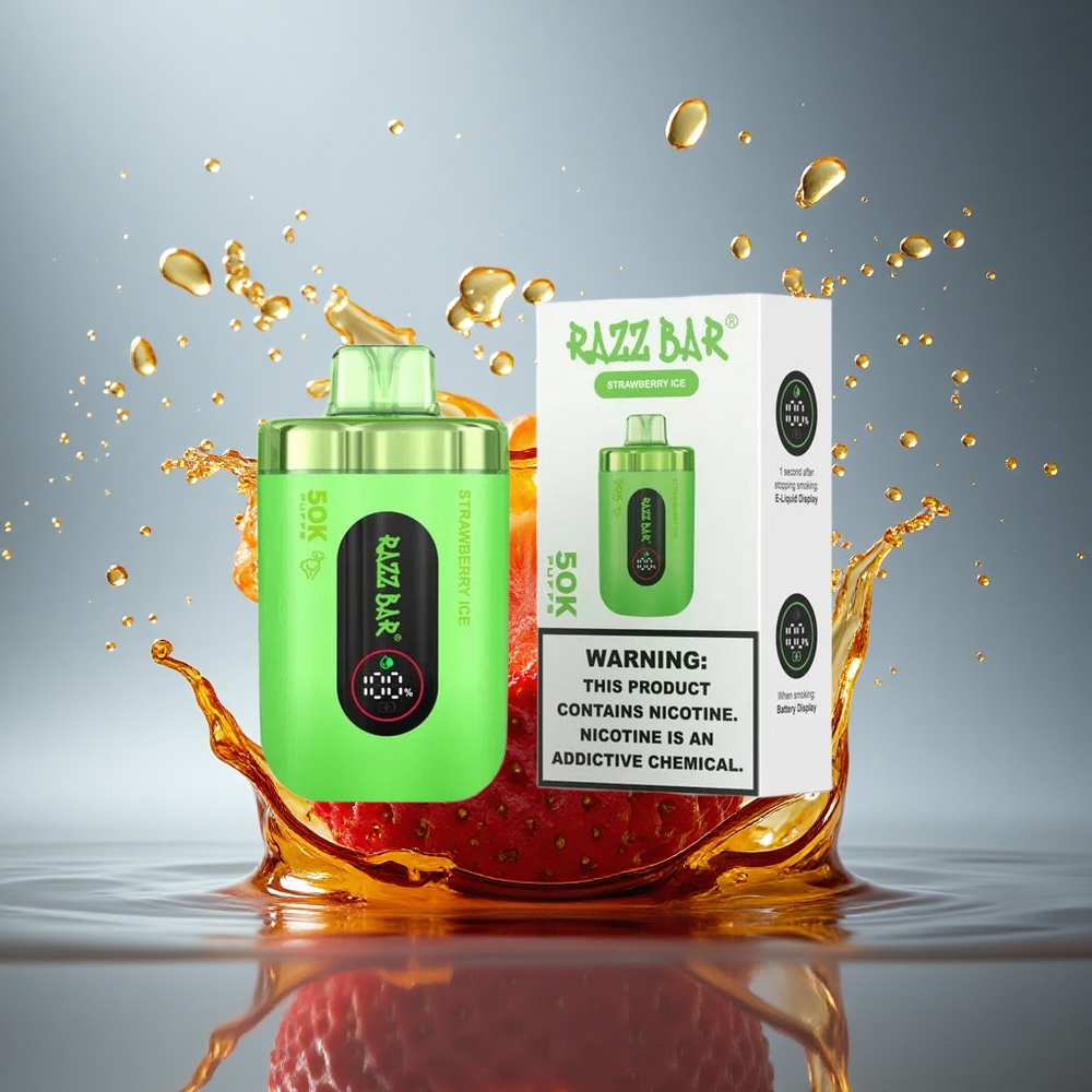 Razz Bar 50K Puffs Aardbeienijs Mesh Coil 650mAh 2% Nicotine