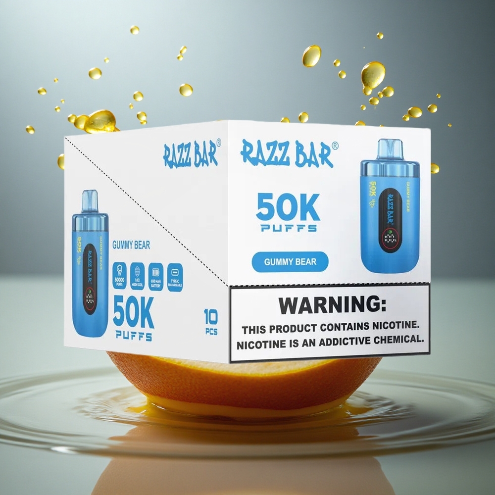 Razz Bar 50K Puffs Gummy Bear Mesh Ohm 650mAh Nicotine 2%