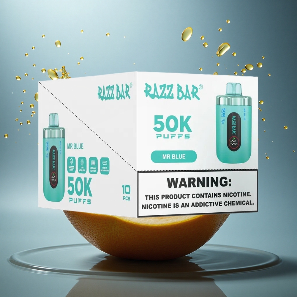 Razz Bar 50K Puffs Meneer Blauw 650 mAh 2% Nicotine Wegwerp Vape
