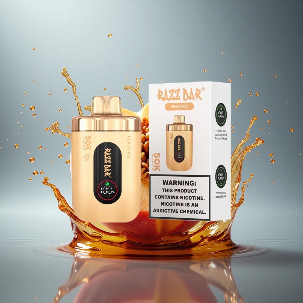 Razz Bar 50K Puffs Perzik IJs met 2% Nicotine en 650 mAh