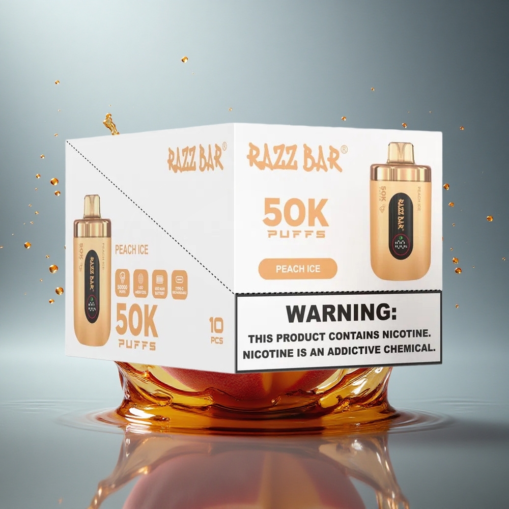 Razz Bar 50K Puffs Perzik IJs met 2% Nicotine en 650 mAh