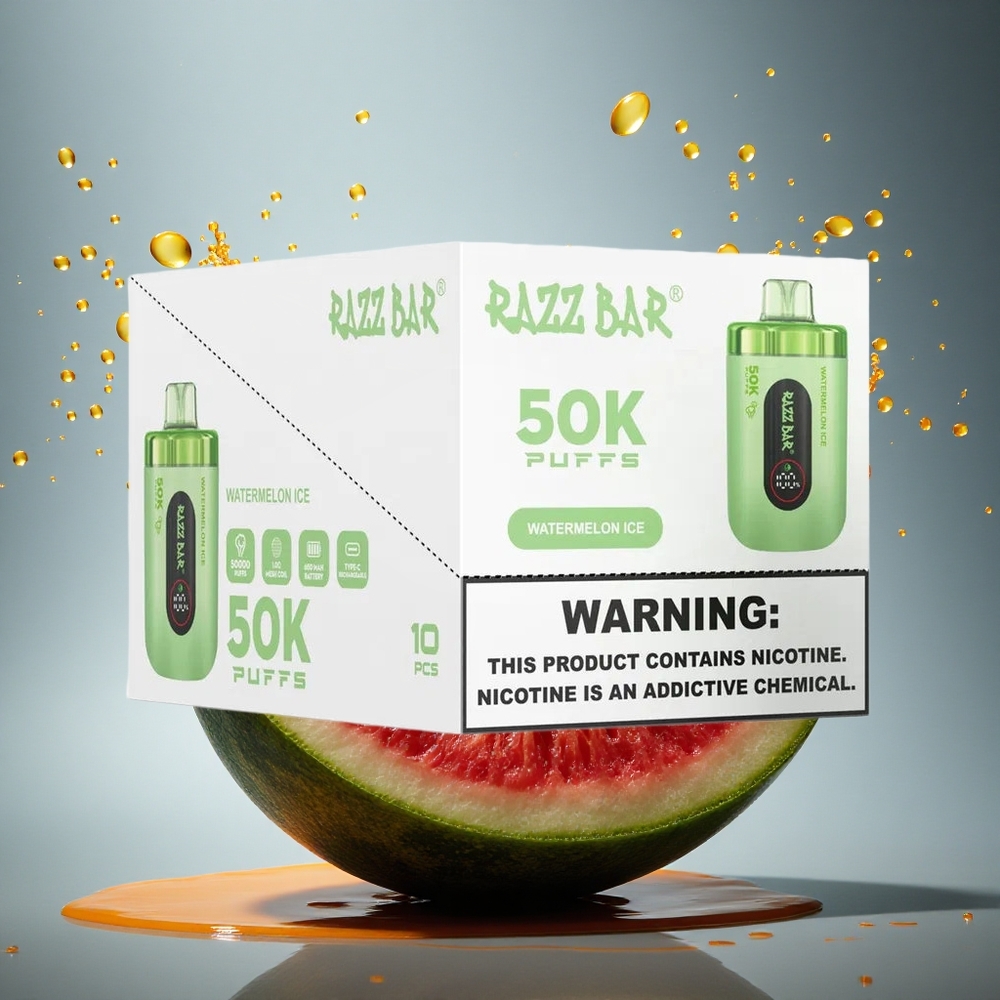 Razz Bar 50K Puffs Watermeloen IJs 650 mAh 2% nicotine