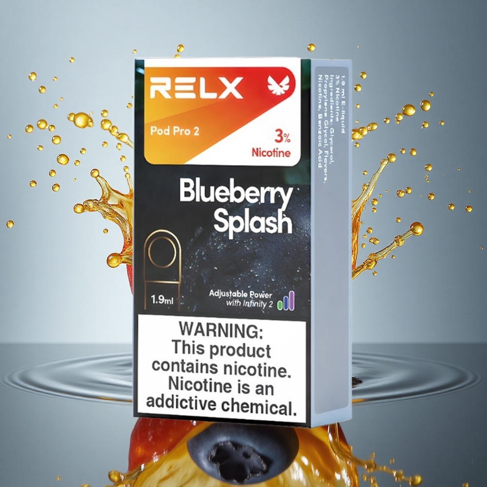 Relx Pod Pro 2 Vape Device Bosbes Plons 30mg/ml nicotine, 1.9ml, 3 voltage adjustment
