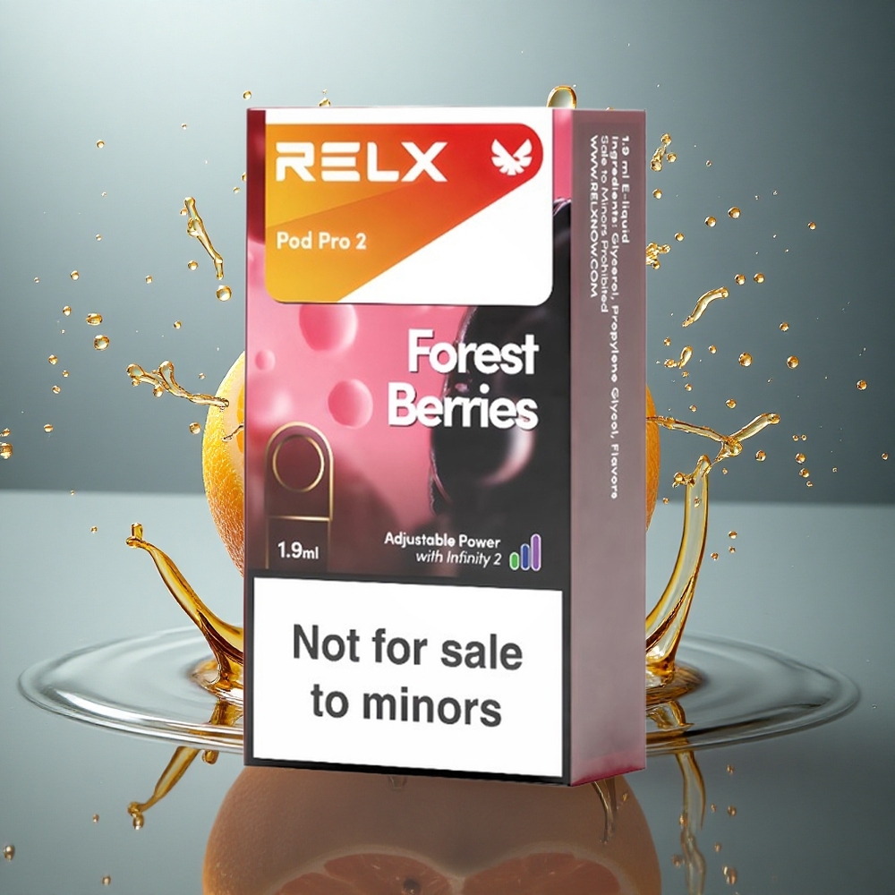 Relx Pod Pro 2 Vape Device Bosbessen 0mg/ml 1.9ml 600 trekjes Eco Mode (5.5W) Smooth Mode (6.5W) Boost Mode (8W)
