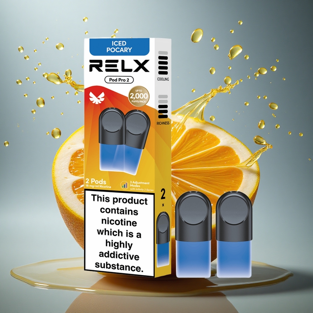 Relx Pod Pro 2 Vape Device Drank-IJs Pocary 18mg/ml nicotine - 1,9ml inhaleercapaciteit – 3 spanningsstanden