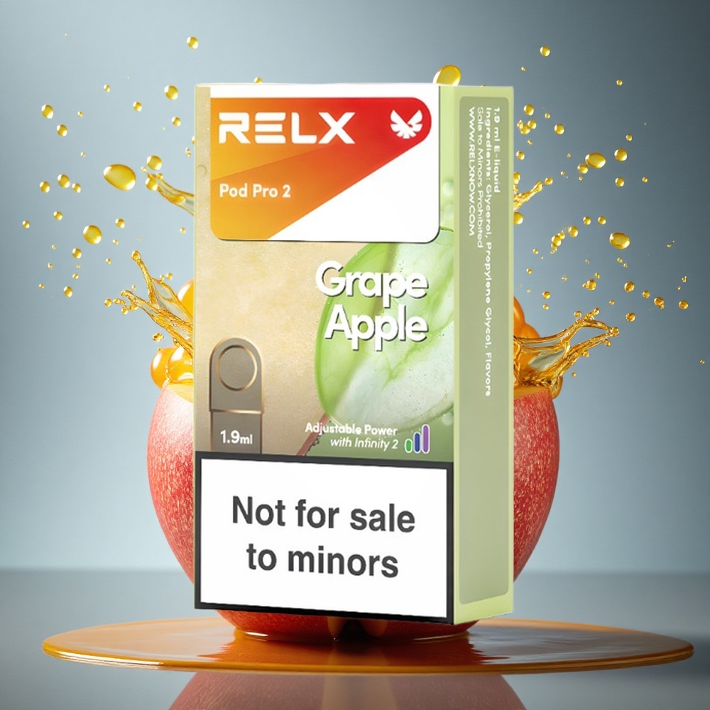 Relx Pod Pro 2 Vape Device Druif Appel 0mg/ml 1.9ml Smooth Mode (6.5W)
