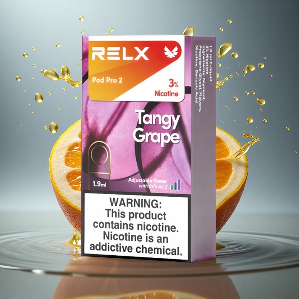 Relx Pod Pro 2 Vape Device Frisse Druif 30mg/ml Nicotine, 1.9ml Capaciteit, 3 Spanningstanden