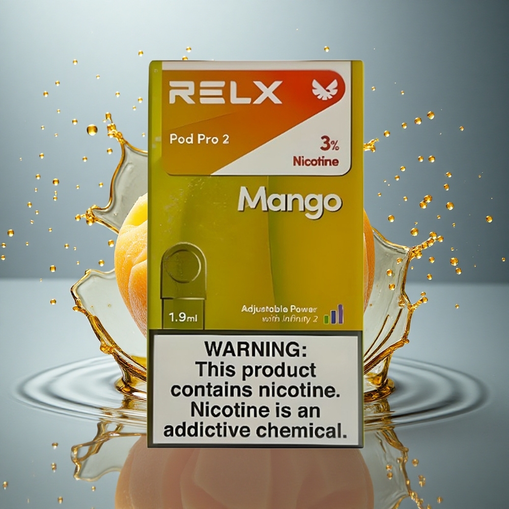 Relx Pod Pro 2 Vape Device Mango IJs 30mg/ml nicotine 1.9ml 3 voltage aanpassingen