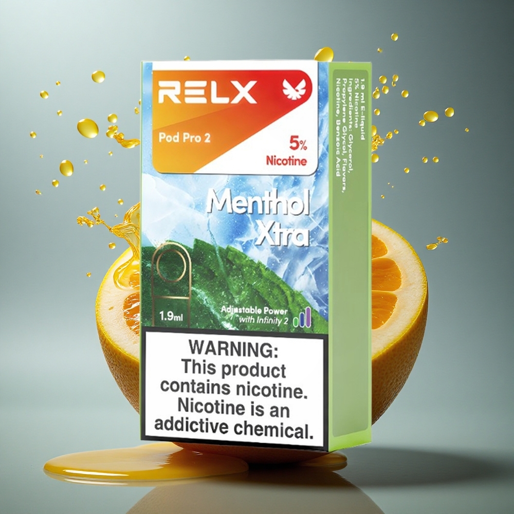 Relx Pod Pro 2 Vape Device Menthol Xtra 50mg/ml nicotine - 1,9ml inhaleercapaciteit - 600 trekjes - 3 spanningsstanden