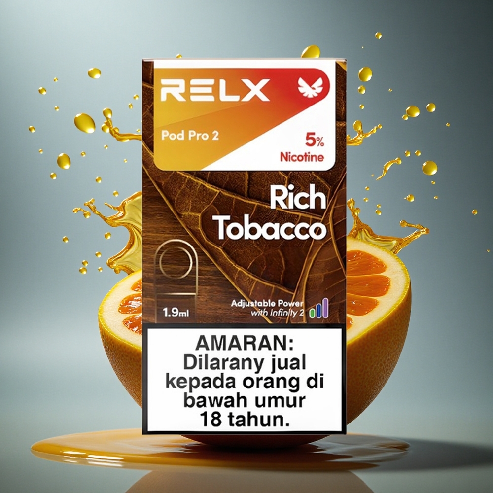 Relx Pod Pro 2 Vape Device Rijke Tabak 50mg/ml Nicotine - 1.9ml Capaciteit - 3 Spanningstanden