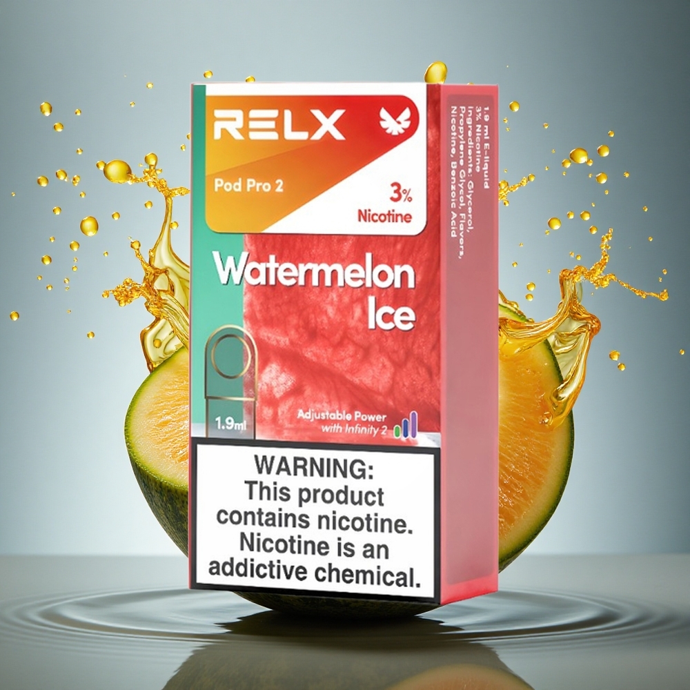 Relx Pod Pro 2 Vape Device Watermeloen IJs 30mg/ml nicotine 1,9ml 3 spanningsstanden