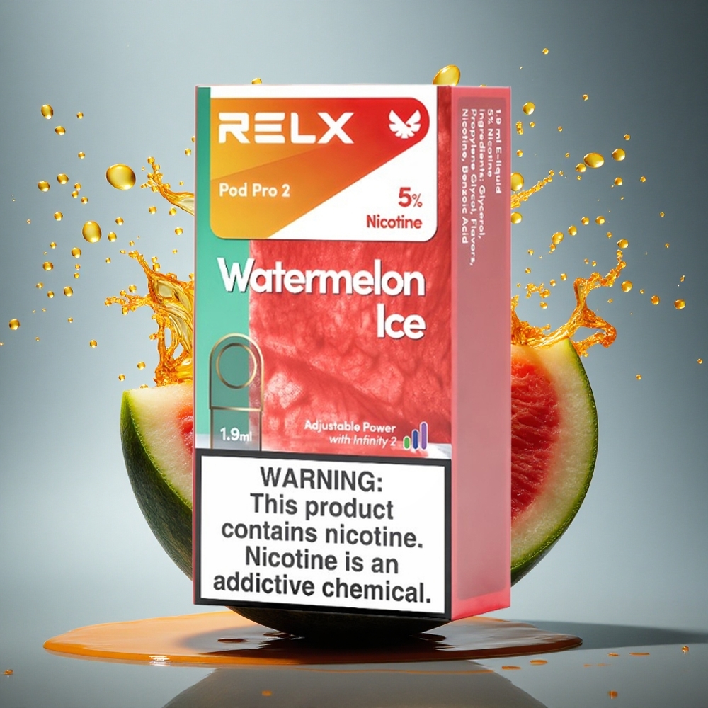 Relx Pod Pro 2 Vape Device Watermeloen IJs 50mg/ml nicotine - 1.9ml - 3 voltage aanpassingen