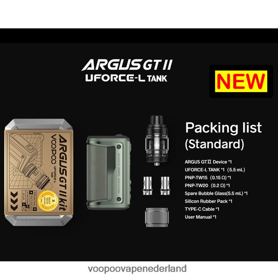 VOOPOO Nederland - VOOPOO ARGUS GT II tankkit 0640201 grafiet