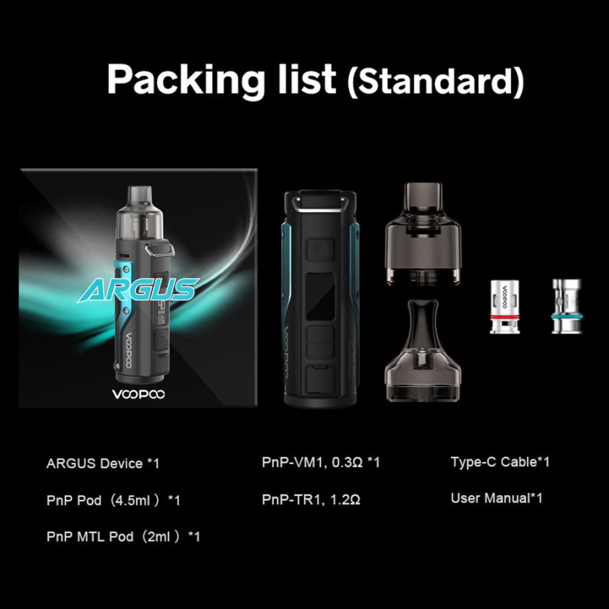VOOPOO Vape Kopen - VOOPOO ARGUS pod-mod-kit 06402077 petrol groen-zilver