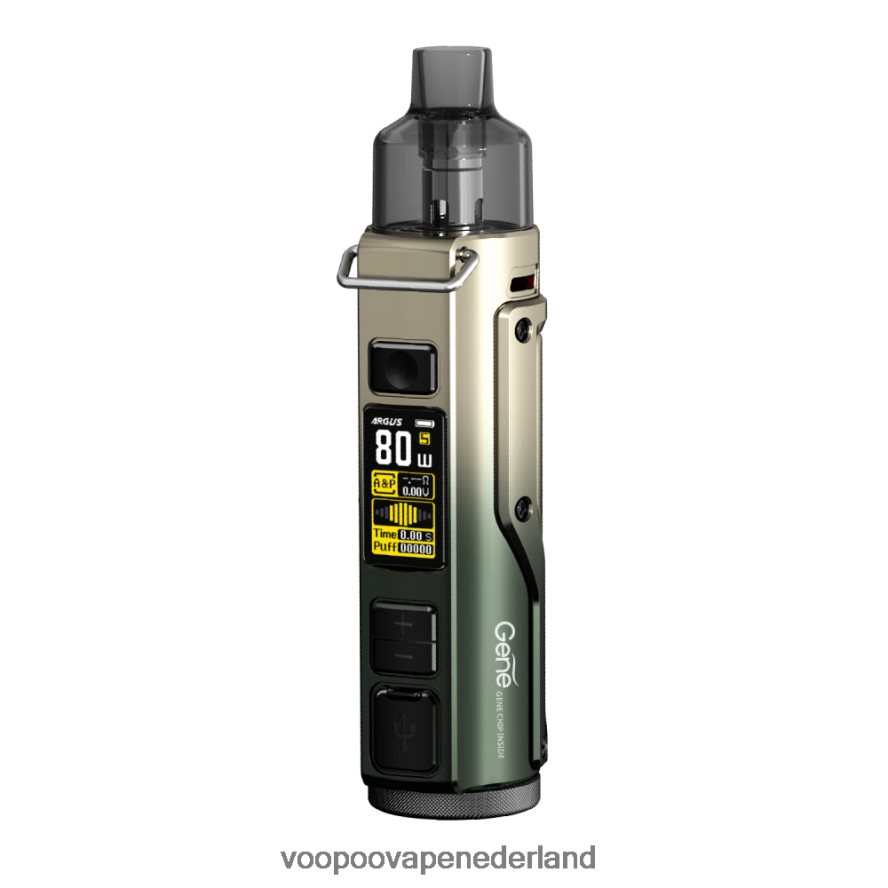 VOOPOO Vape Tank Nederland - VOOPOO ARGUS PRO pod-mod-kit 06402030 zwartachtig groen goud