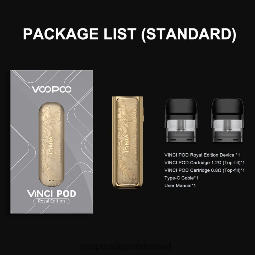 VOOPOO Vape Amsterdam - VOOPOO VINCI POD koninklijke editie 064020343 gouden blad