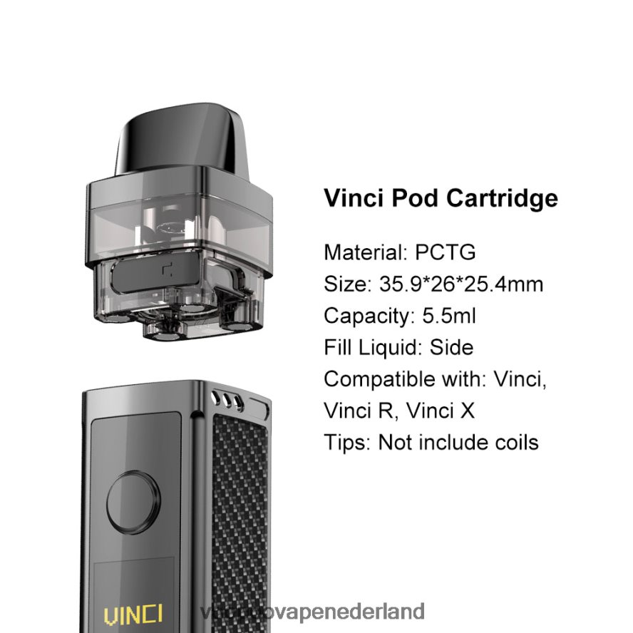 VOOPOO Kopen Nederland - VOOPOO VINCI REPLACEMENT POD (2 stuks) 064020554 zwart